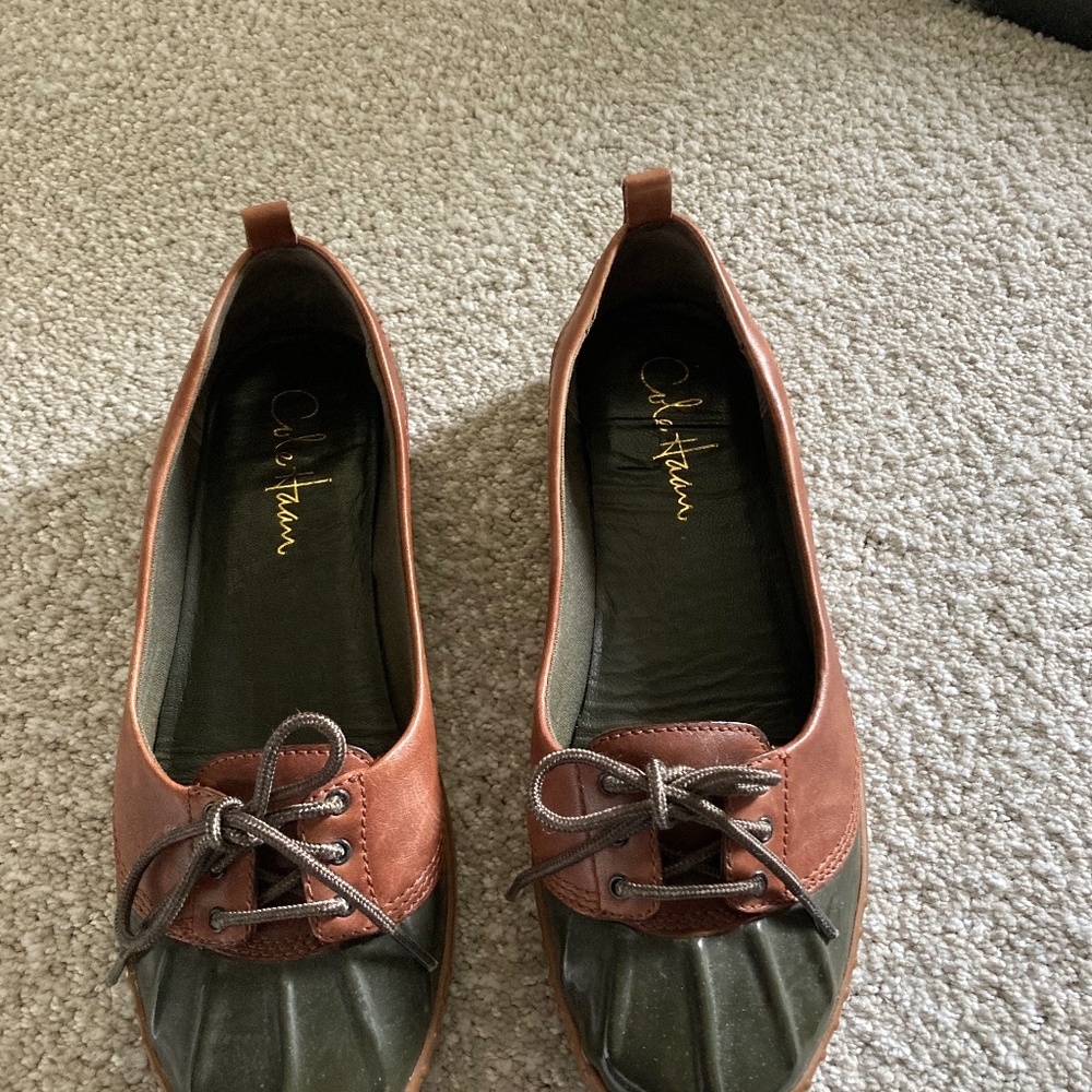 Women’s Cole Haan Nike Air Duck Toe Leather Shoes, Size 6.5